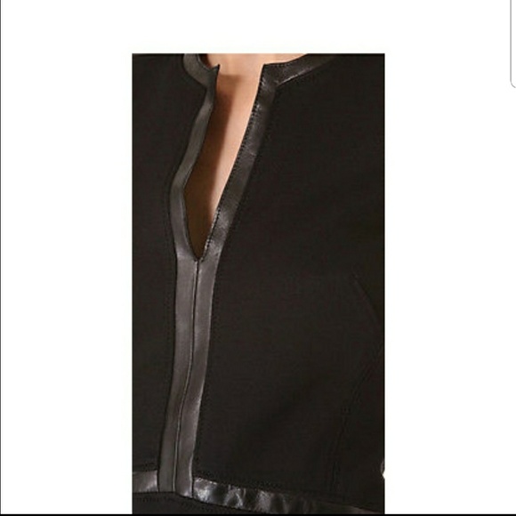 Helmut Lang black dress with leather trim. - Picture 4 of 7